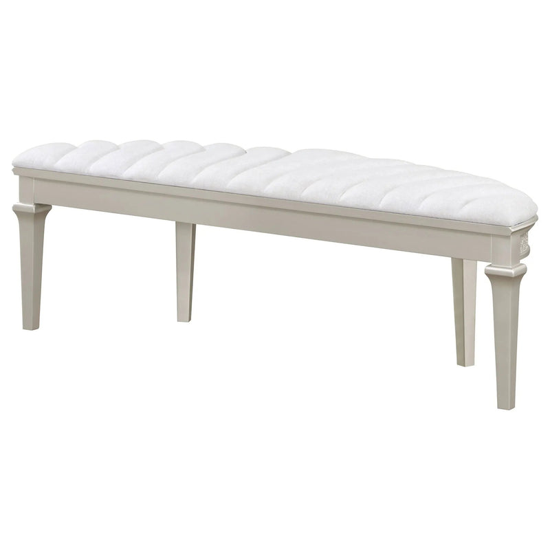 Colwood - Upholstered Curved With Channel Tufting And Slender Tapered Legs - Silver Gray by HouseOfZazla