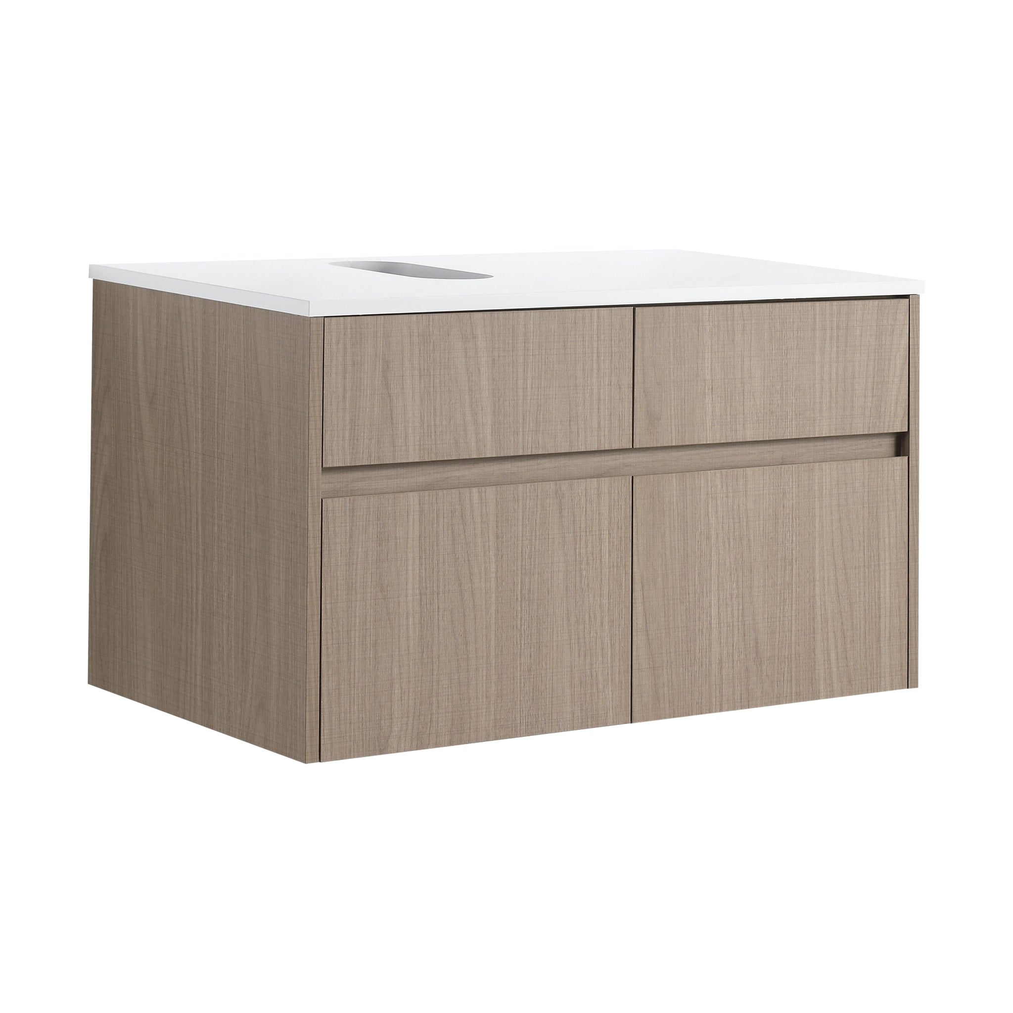 32-Inch Wall-Mounted Bathroom Vanity with Soft Close Doors and Drawer by HouseOfZazla