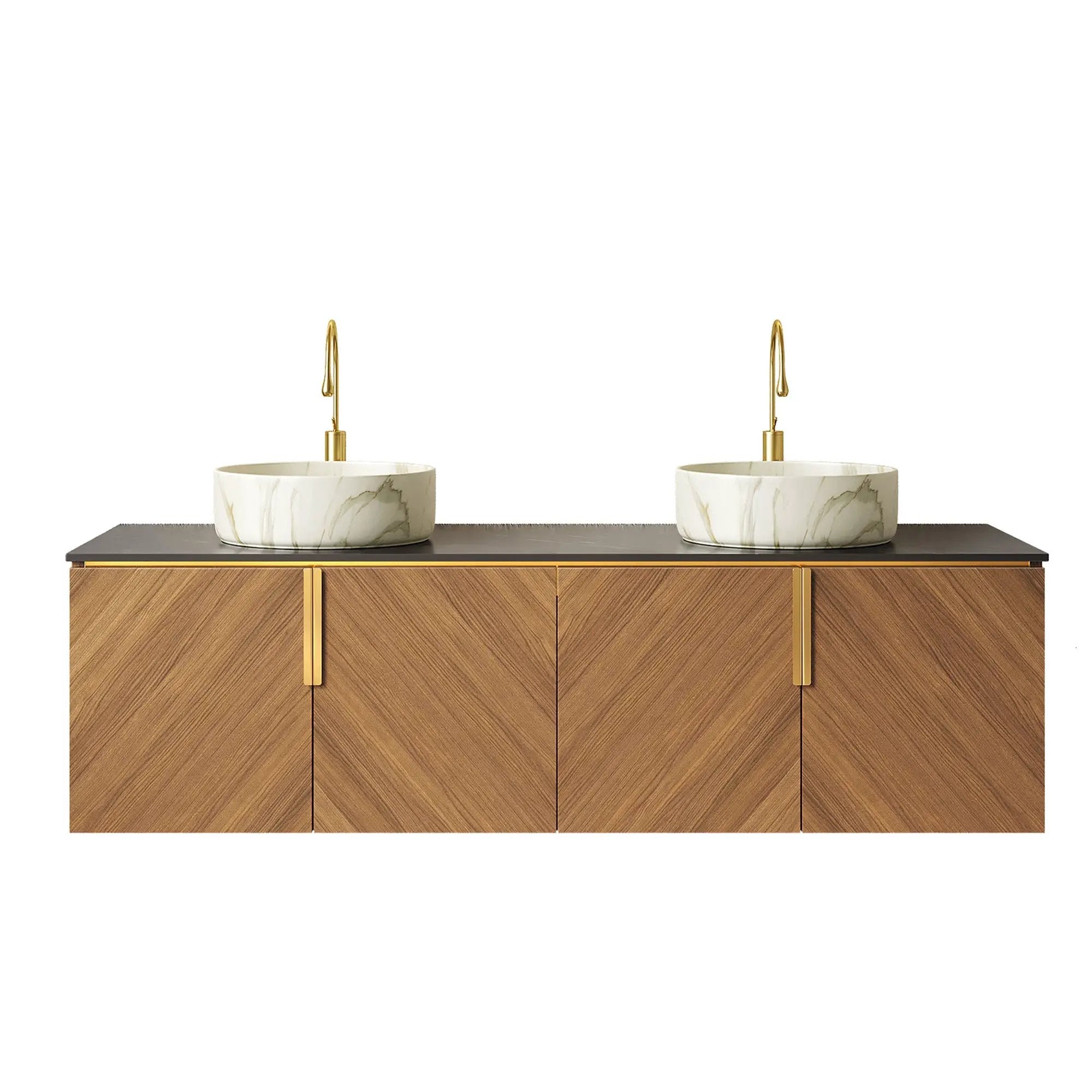 ARAI 60" Bathroom Vanity with Floating Plywood Cabinet and Ceramic Basin by HouseOfZazla