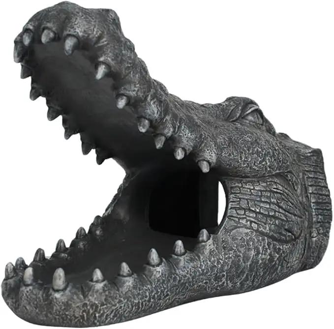 Alligator Downspout- Gutter Downspout Decorative-Funny Garden Decoration - Outdoor Splash Block Waterproof Resin Ornament for Lawn- 2""×3"" Downspout Extender Diverter, Gray by GreenHaven Gardens