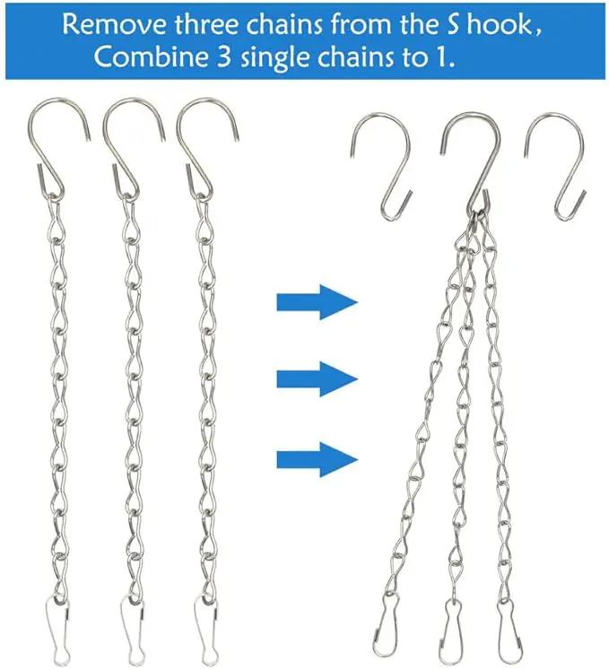 4 Pack 35 Inch Silver Hanging Chain for Hanging Bird Feeders, Bird Houses, Planters, Baskets, Birdbaths, Lanterns, Wind Chimes, Billboards, Signs and Ornaments by GreenHaven Gardens
