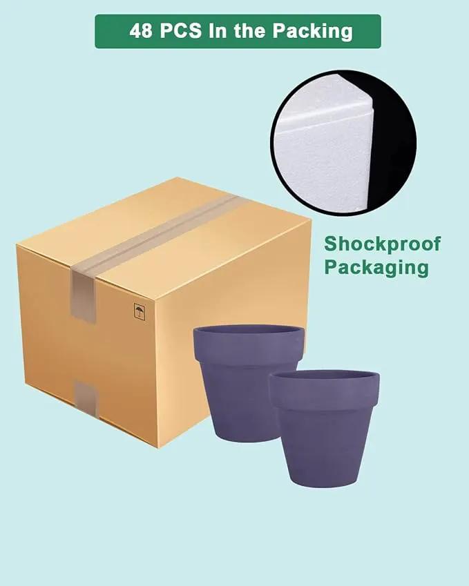 vensovo 48 Pcs 2" Tiny Terracotta & Terra Cotta Pots with Drainage - Purple Small Mini Clay Ceramic Pottery Planter Ideal for Indoor/Outdoor Plants, Crafts, Wedding Favors by GreenHaven Gardens