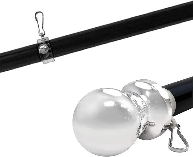 Flag Pole Tangle Free Spinning 6 Ft Flagpole by Grace Alley - Wind Resistant and Rust Proof Black Aluminum for American Flags - Residential and Commercial Grade Durability for Home and Garden and Yard by GreenHaven Gardens