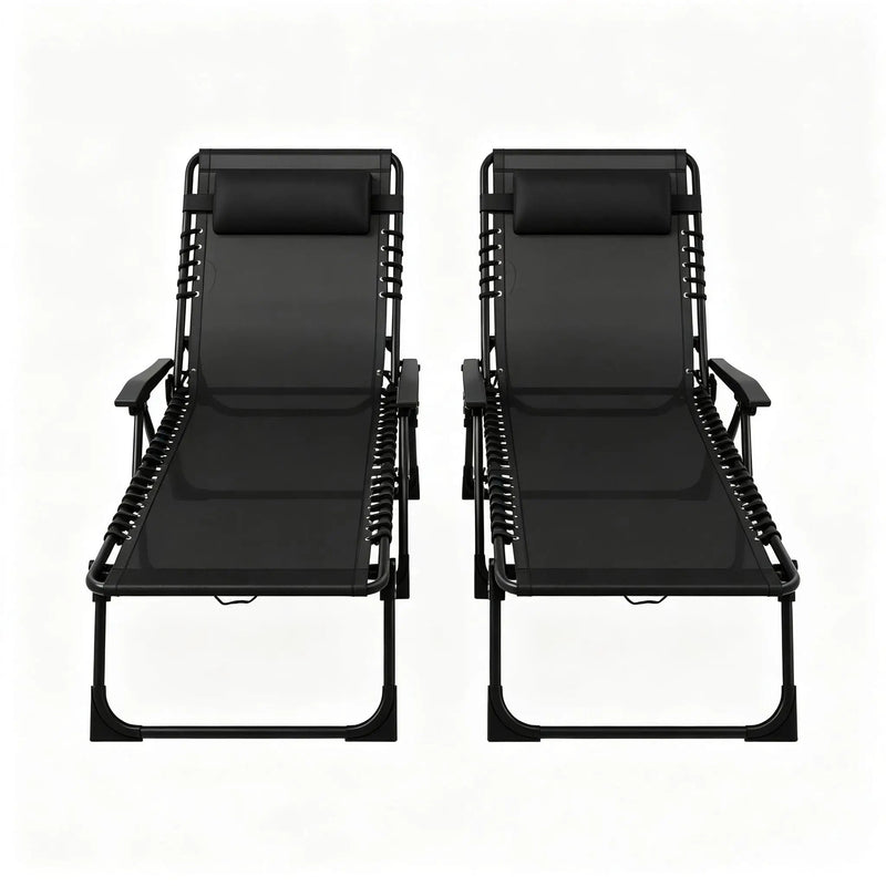 2pcs Folding Chaise Lounge Pool Chairs by HouseOfZazla