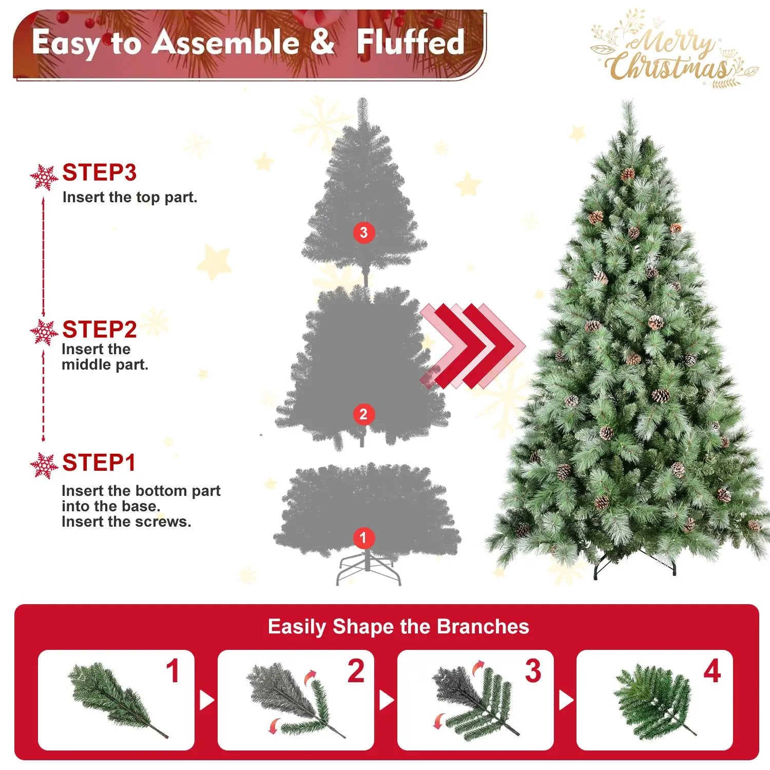 8 Ft The Full-Bodied Pre-Decorated Pinecone Christmas Tree by HouseOfZazla