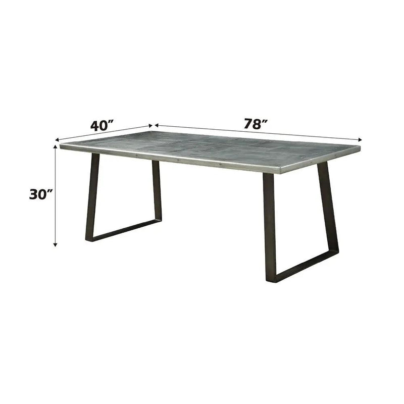 Kaylia - Dining Table - Aluminum & Gunmetal by Unique Piece Furniture