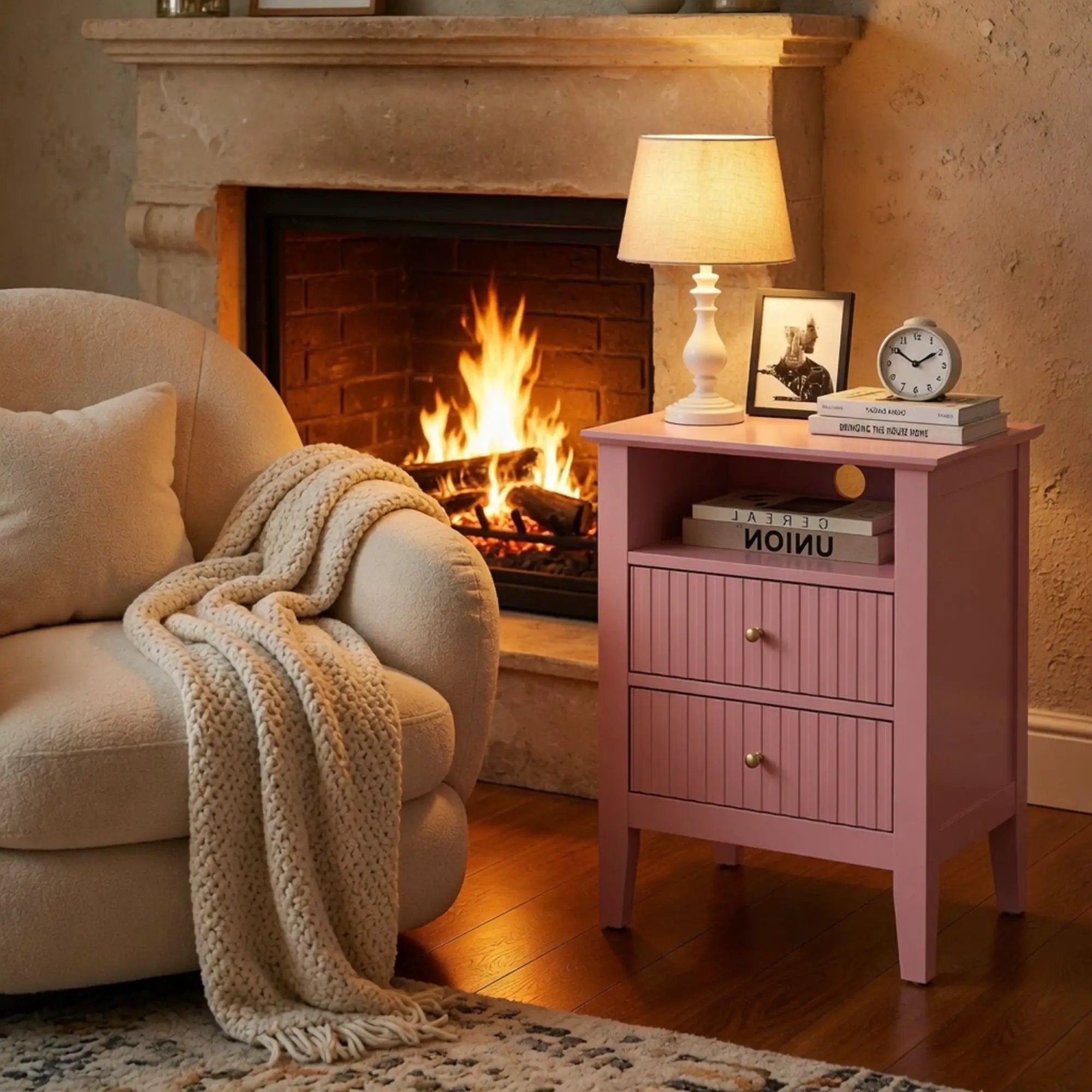 Fluted Nightstand With 2 Drawers by HouseOfZazla