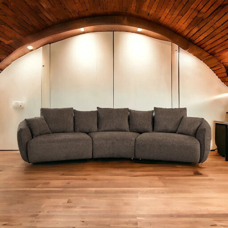 Bash - Anthology Boucle Sofa With Pillows - Brown by HouseOfZazla