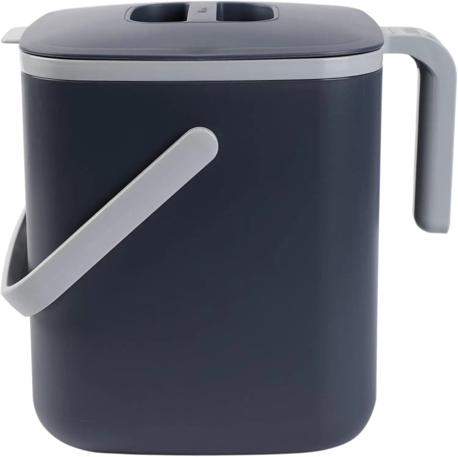 Blue Ginkgo Kitchen Compost Bin [5L / 1.32 GAL] – Filter-Free, Odor-Tight Countertop Food Waste Pail with Handles (Made in Korea, Gray) by GreenHaven Gardens