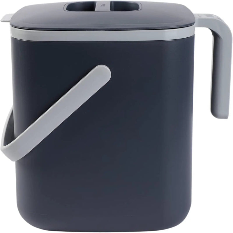 Blue Ginkgo Kitchen Compost Bin [5L / 1.32 GAL] – Filter-Free, Odor-Tight Countertop Food Waste Pail with Handles (Made in Korea, Gray) by GreenHaven Gardens