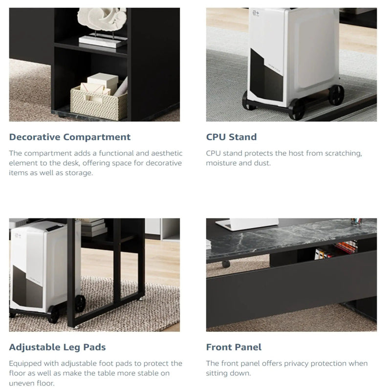 L-Shaped Executive Desk With Cabinet Storage by HouseOfZazla