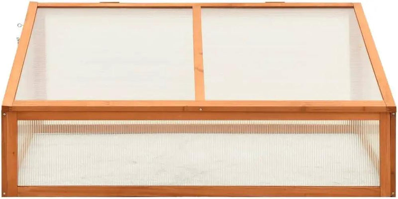 Solid Firwood Garden Portable Wooden Greenhouse, Raised Flower Planter with Open Bottom, Mini Greenhouse Cabinet for Outdoor Indoor Use 39.4"x25.6"x15.7"/Brown by GreenHaven Gardens