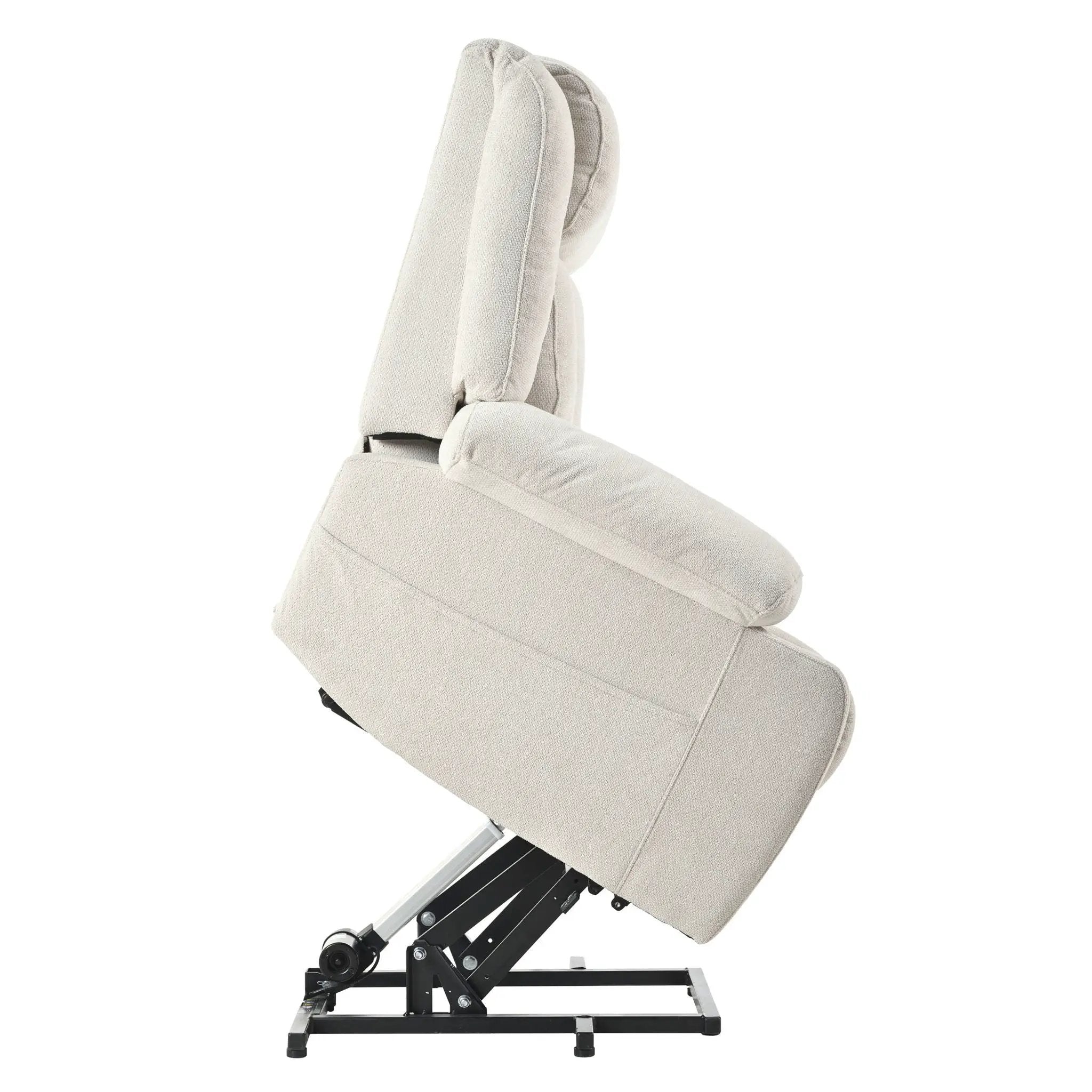 Power Lift Recliner Chair With Extended Footrest, Remote Control, Cup Holders, And Side Pockets by HouseOfZazla