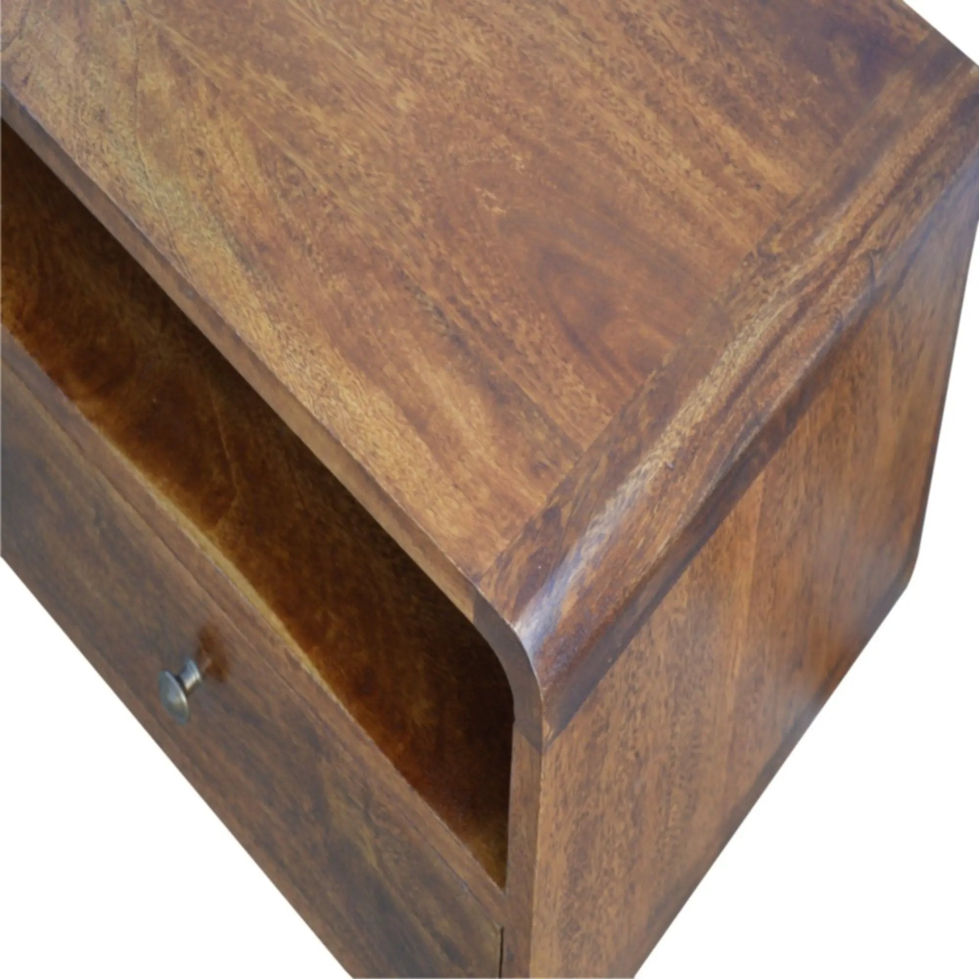 Solid Wood Curved Media Unit by Unique Piece Furniture