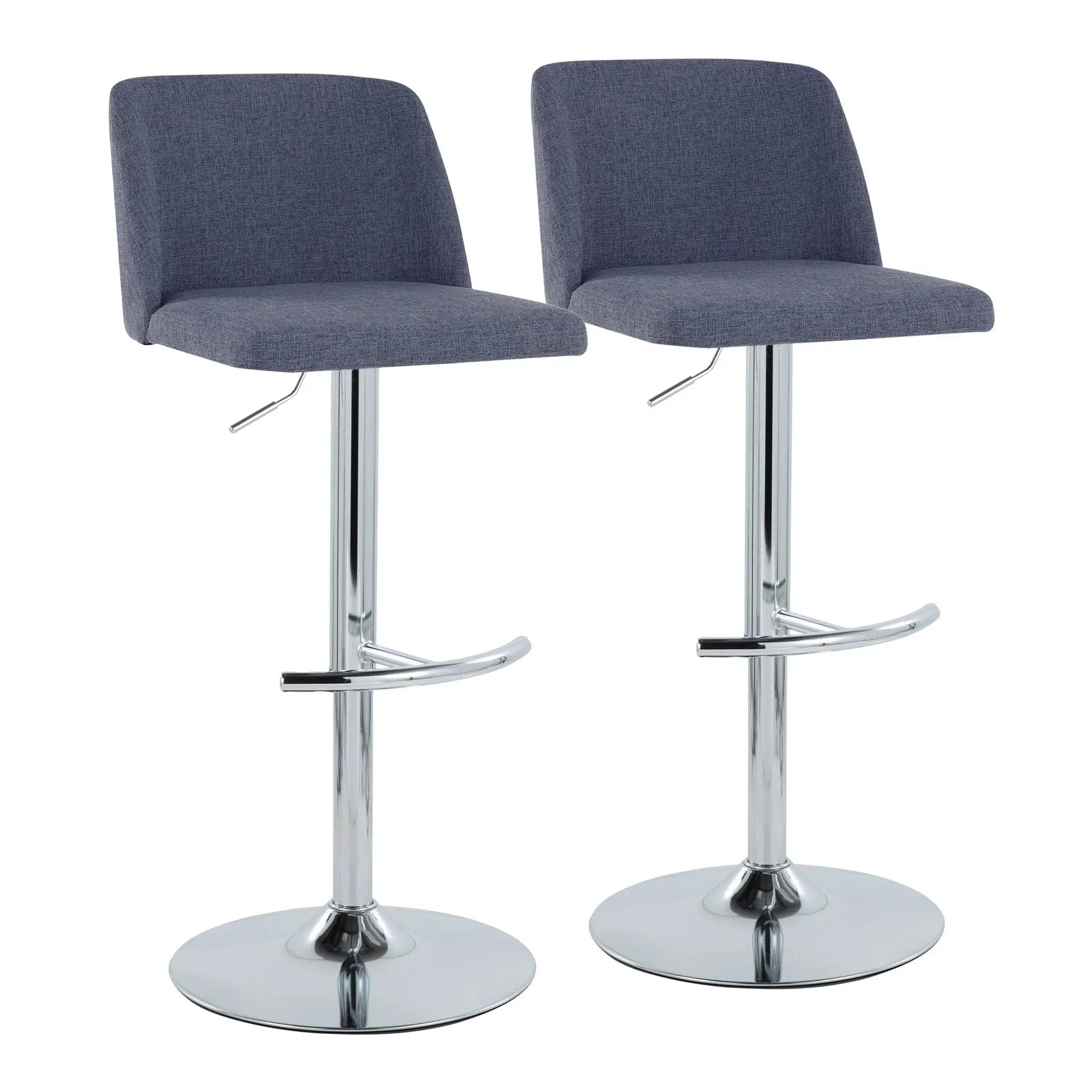 Toriano - Contemporary Adjustable Barstool With Swivel & Rounded T Footrest (Set of 2) by Unique Piece Furniture