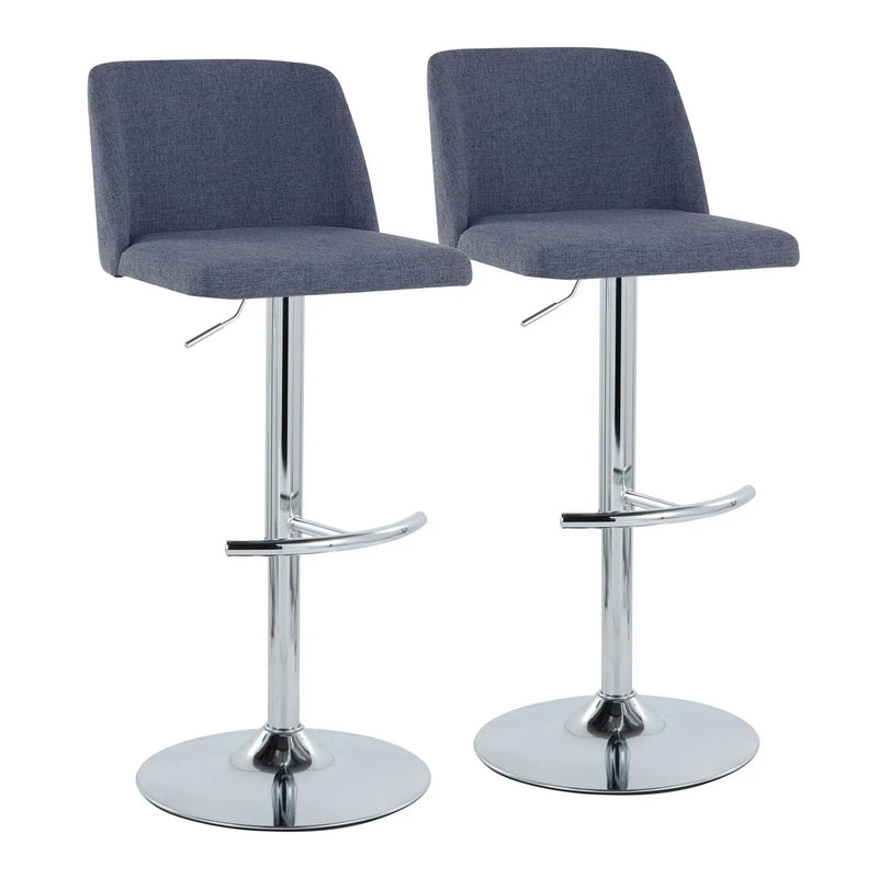Toriano - Contemporary Adjustable Barstool With Swivel & Rounded T Footrest (Set of 2) by Unique Piece Furniture
