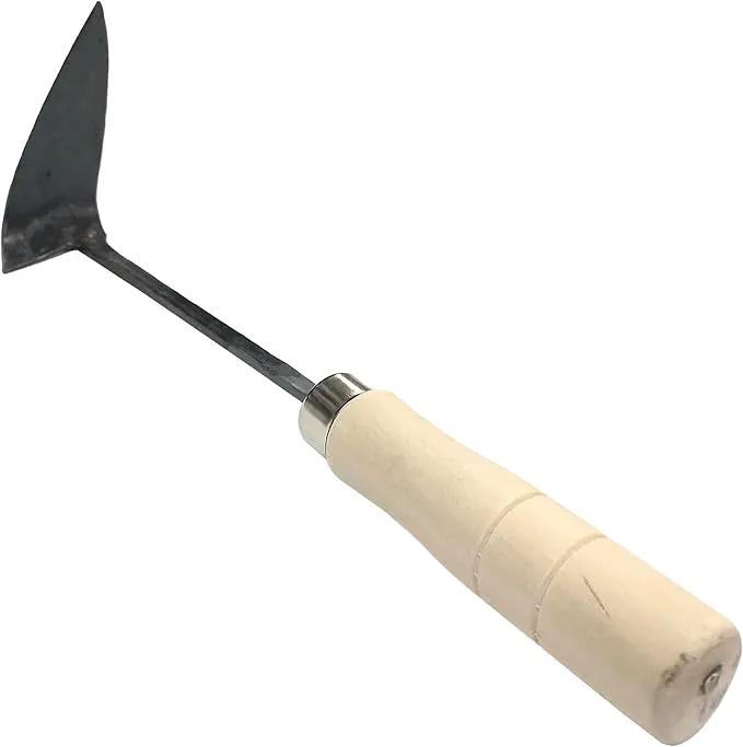 Korean Gardening Tool ho-mi Hand Plow Hoe Spade, Trowel, Weeder, and More! an Excellent Tool for use in Any Vegetable or Flower Garden 12.40 Inches (Round Triangle) by GreenHaven Gardens