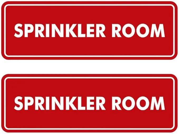 Signs ByLITA Standard Sprinkler Room Sign (Red) - Small 2 Pack by GreenHaven Gardens