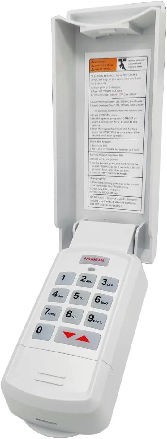 for Genie Garage Door Opener Keypad Compatible with All Genie Intellicode Overhead Door Codedodger and Dip Switch Opener for 1995-Current Models 315/390MHZ Wireless Keyless Keypad Replacement by GreenHaven Gardens