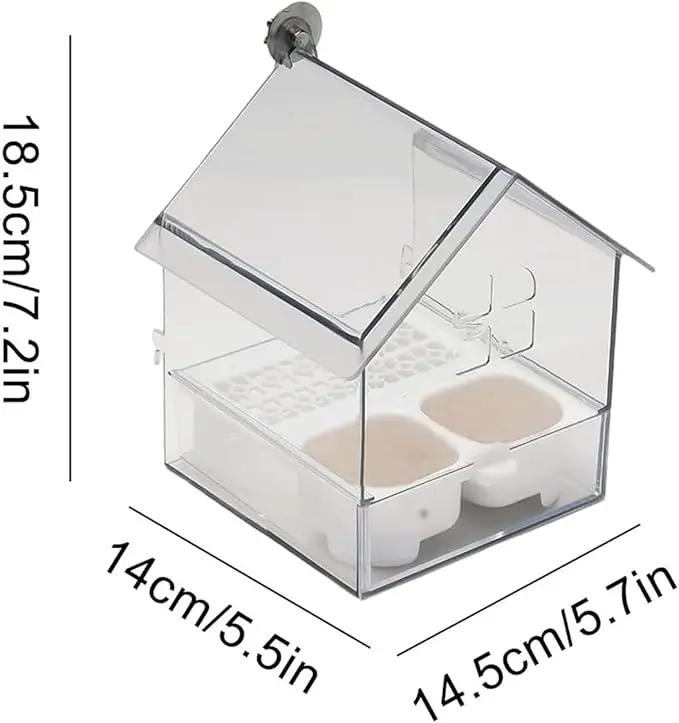 2026 New Pull-Out External Parrot Feeder, Bird Bath for Cage, 7*6*5.5in Bird Feeder House, Transparent Parakeet Cage Accessories, Easy To Fill, Clean, Long-Lasting, for Finch and Hummingbird (MIX) by GreenHaven Gardens