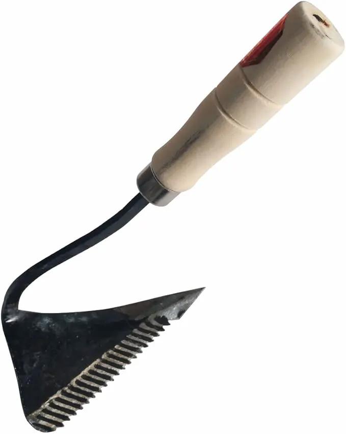 GARASANI Sawtooth Hand Plow Hoe Korean Style Ho-Mi - Best Organic Gardening (Sawtooth) by GreenHaven Gardens