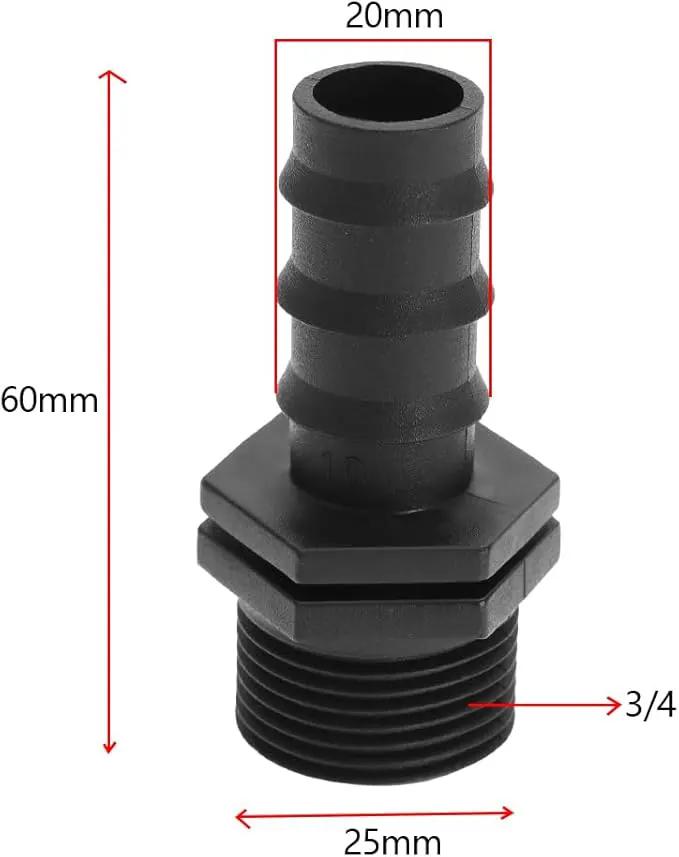 SING F LTD 20pcs 20mm to 3/4 Inch Couplings Irrigation Hose Connector Garden Hose Connector Kit Barb Connector for Drip Irrigation System Garden Pipe Fitting by GreenHaven Gardens