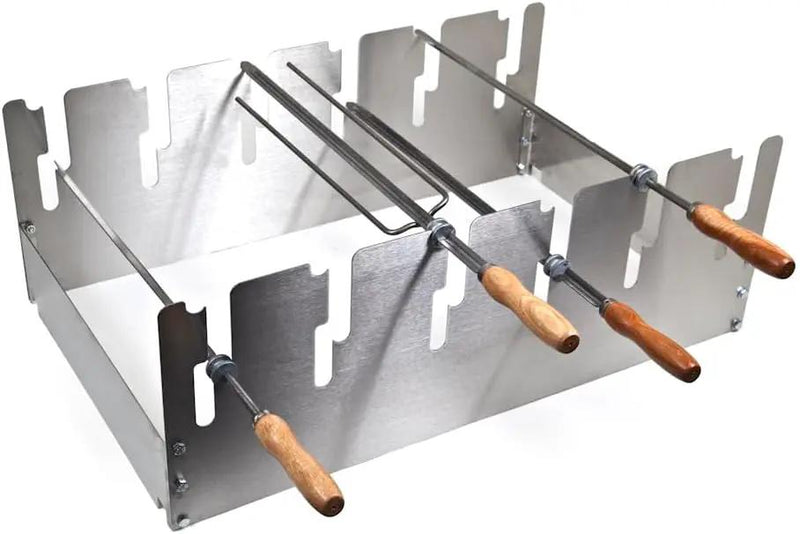 Brazilian BBQ Catering Deluxe Kit - 28pc Stainless Steel Skewer Set - Silver by GreenHaven Gardens