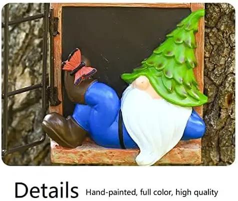 Whimsical Fairy Garden Gnome Statue, Tree Faces Decor Outdoor -5.9 Inch, Funny Garden Tree Decoration,Ideal Patio Yard Lawn Porch Decoration by GreenHaven Gardens