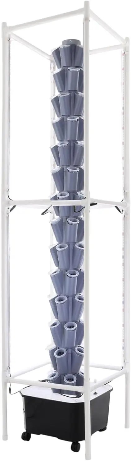 Hydroponic Growing Tower System Kit, 70-Plant Vertical Hydroponics Garden Tower with LED Grow Light, for Outdoor Indoor Herbs Fruits Vegetables Smart Garden Planter Kit by GreenHaven Gardens