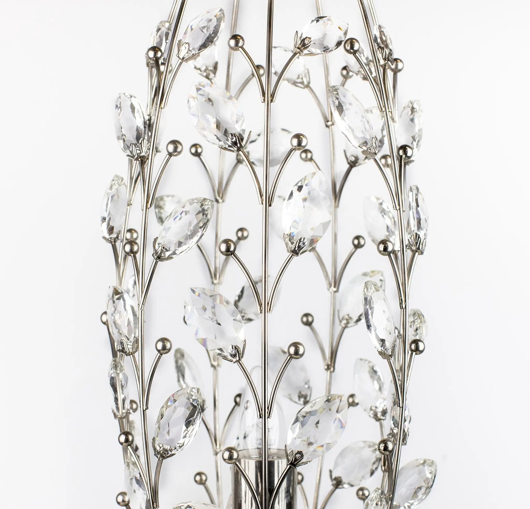 Crystal - Buds Contemporary Uplight Lamp - Polished Nickel / Clear Crystal by HouseOfZazla