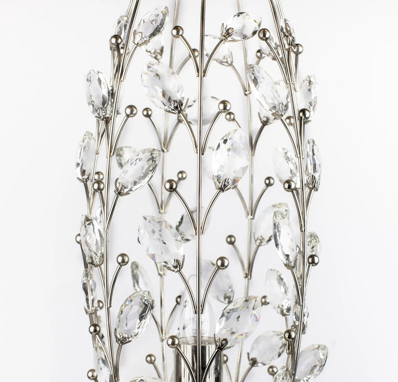 Crystal - Buds Contemporary Uplight Lamp - Polished Nickel / Clear Crystal by HouseOfZazla