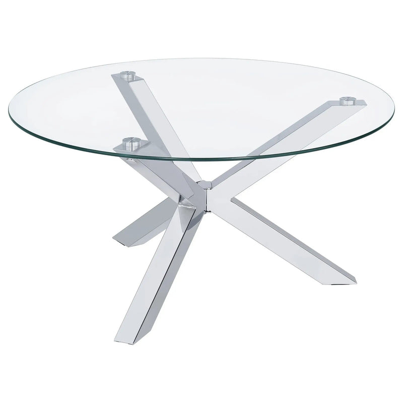 Kenzie 3-piece Round Coffee and End Table Set Chrome by Unique Piece Furniture
