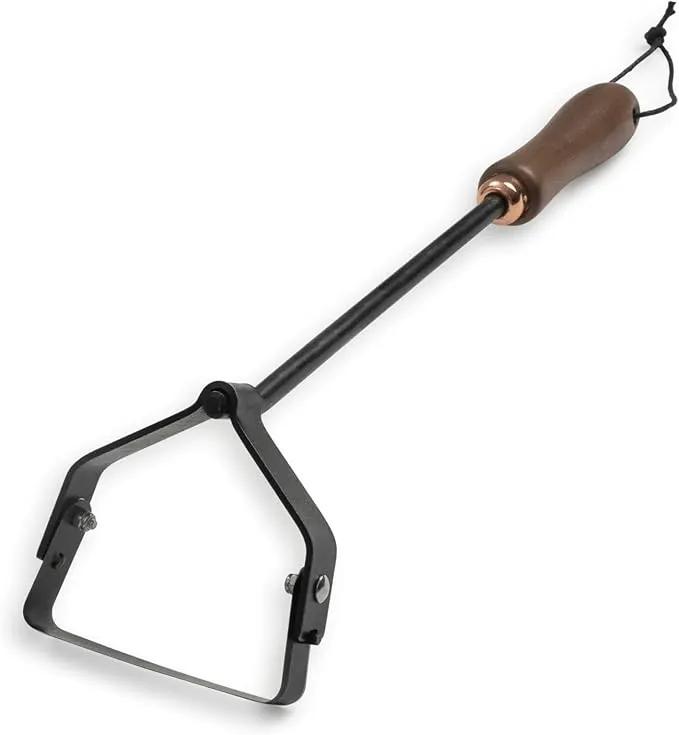 Barebones Stirrup Hand Hoe - Effective Gardening Tools for Weed Control and Soil Aeration - Lawn and Yard Tools - Weed Puller Tool (Black) by GreenHaven Gardens
