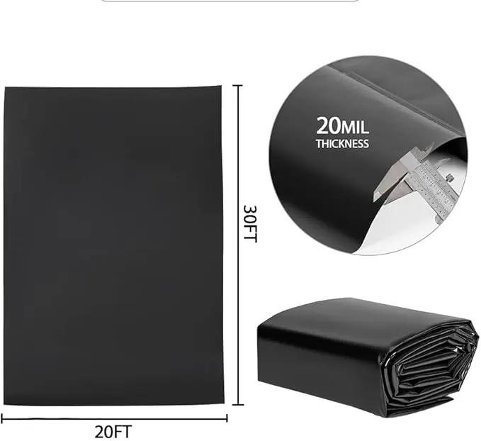 Pond Liners 20 x 30 Feet, Easy Cutting LDPE Pond Liner 20 Mil, High Preformed Koi Pond Liner for Ponds, Streams, Fountains and Garden Waterfall by GreenHaven Gardens