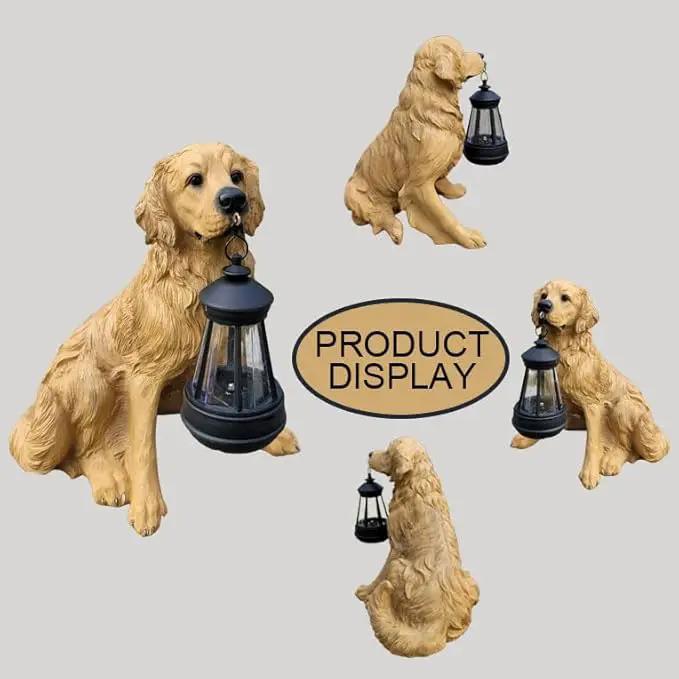 NASKY The Resin Handicraft Solar - Powered Hanging Lamp in The Shape of A Simulated Puppy of The Courtyard is Suitable for Places Such As Courtyards, Gardens and Balconies (Golden Hair) by GreenHaven Gardens