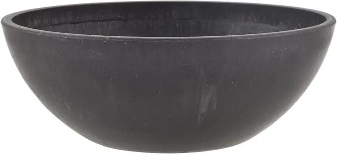 PSW Pot Collection Shallow Garden Bowl Planter for Succulents, Bonsai, Fairy Gardens, Herbs, 8-Inch, Dark Charcoal by GreenHaven Gardens