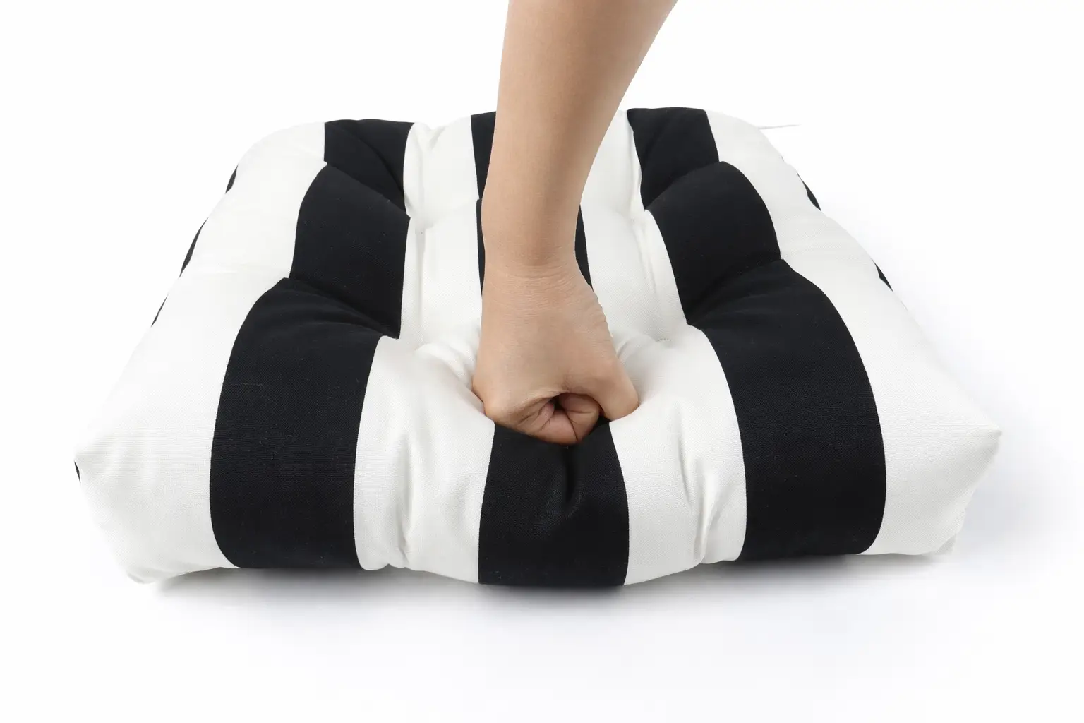Outdoor Chair Cushions Set of 2 – Black and White Striped by HouseOfZazla