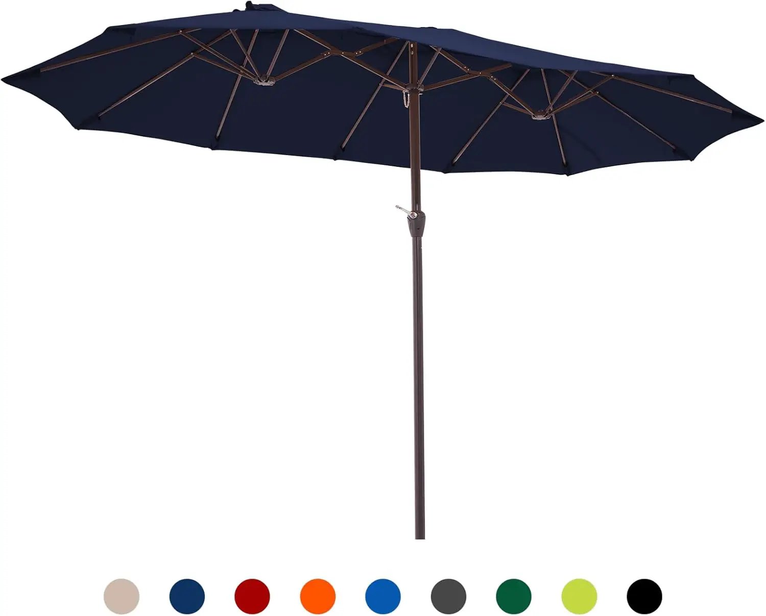 JEAREY 15FT Patio Umbrella Large Outdoor Umbrella Extra Double-Sided Market Umbrella with Crank Handle for Garden, Deck, Backyard and Pool, Navy by GreenHaven Gardens
