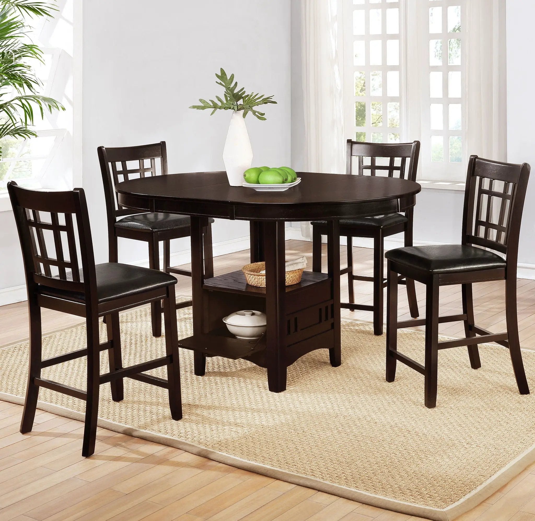 Lavon 5-piece Oval Counter Height Dining Set Espresso by Unique Piece Furniture