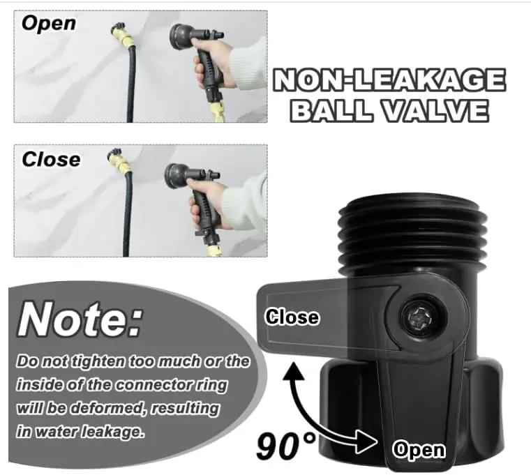 12 PCS 3/4'' Plastic Garden Hose Shut Off Valve,Water Shut-Off Ball Valve Thread Connector Coupling for Telescopic Water Pipe Water Gun Valve Control by GreenHaven Gardens