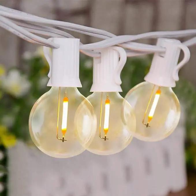 GOOTHY 25Ft Globe Led String Lights Waterproof, Connectable Hanging Patio String Lights with 14 LED Plastic Globe Bulbs, Indoor/Outdoor Decoration Lights for Room Patio Garden Bistro Backyard -White by GreenHaven Gardens