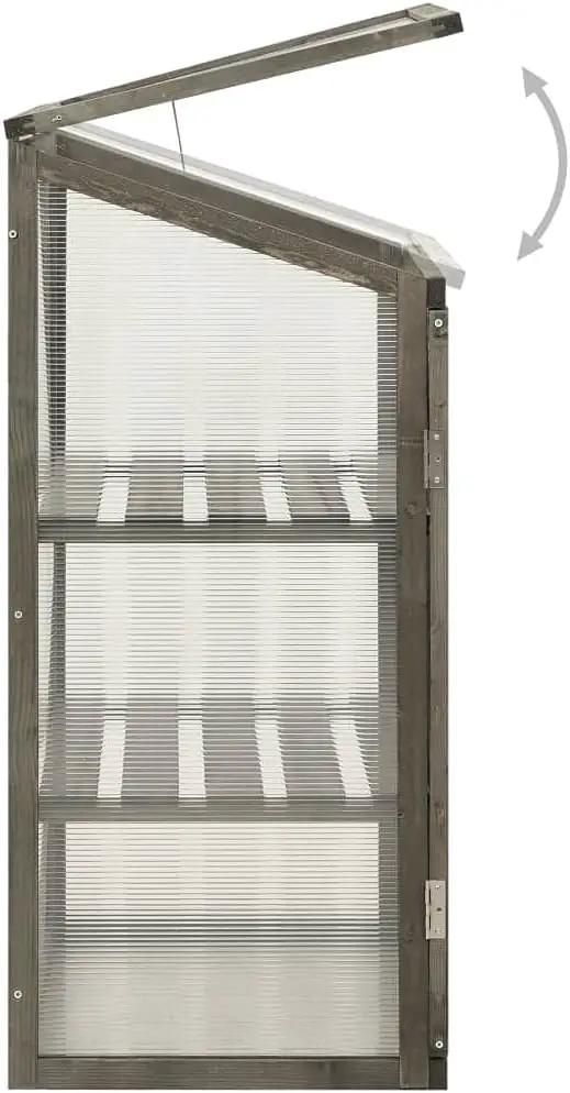 Solid Firwood Garden Portable Wooden Greenhouse with 2 Shelves and Open Bottom, Mini Greenhouse Cabinet 23.6"x17.7"x39.4"/Gray by GreenHaven Gardens
