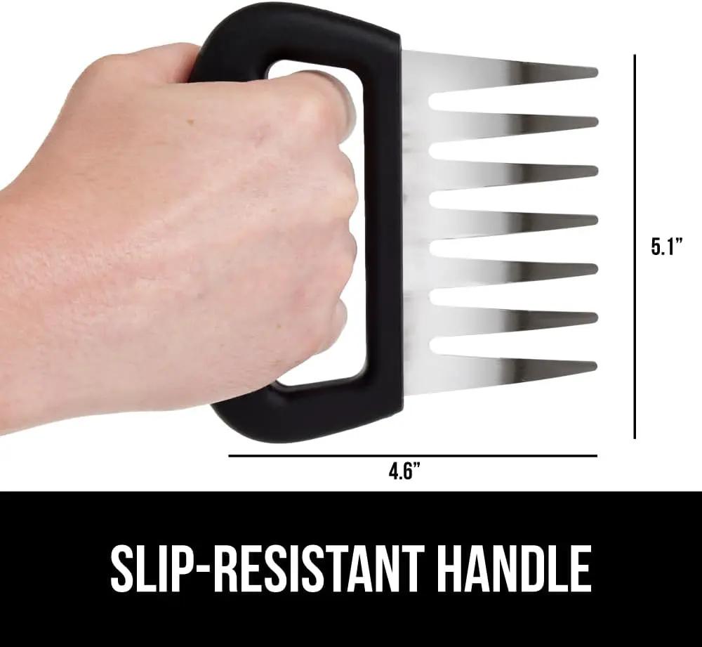 GORILLA GRIP BPA-Free Chicken Shredder Meat Claws, Sharp Stainless Steel Food Shredding Fork, Comfortable Handle, Easily Shred Pulled Pork, Taco Meats, Kitchen Smoker BBQ Tool, Dishwasher Safe, Black by GreenHaven Gardens