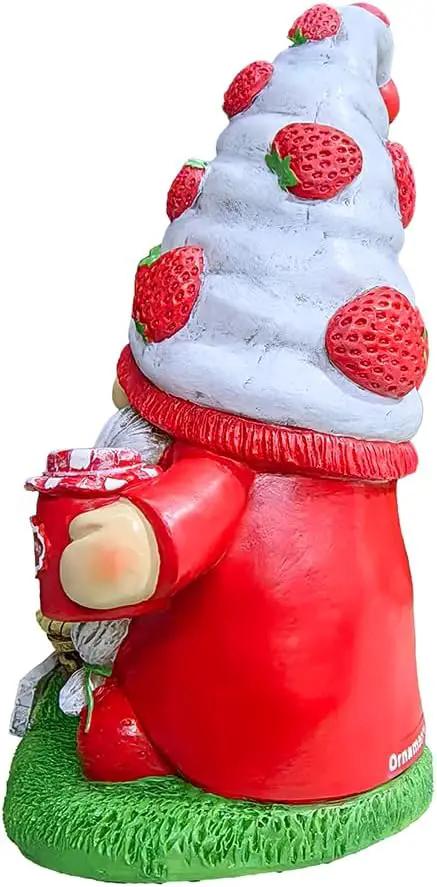 Spring & Summer-Themed Garden Statues – Adorable Outdoor Decor for Lawn, Patio & Porch (Charming Homestead Strawberry Gnome Garden Statue, 9.5" Farmhouse Style Unique Fruit Home Decor) by GreenHaven Gardens