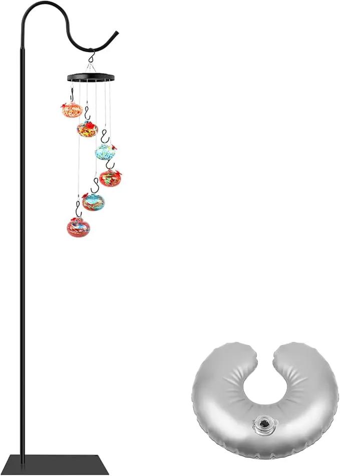 Hummingbird Feeder Stand, Adjustable 20-63 Inch Shepherds Hook for Outdoor Indoor, Bird Feeder Pole with Base & Water Weight Bag for Wind Chimes, Hanging Plants(Hummingbird Feeders Not Include) by GreenHaven Gardens