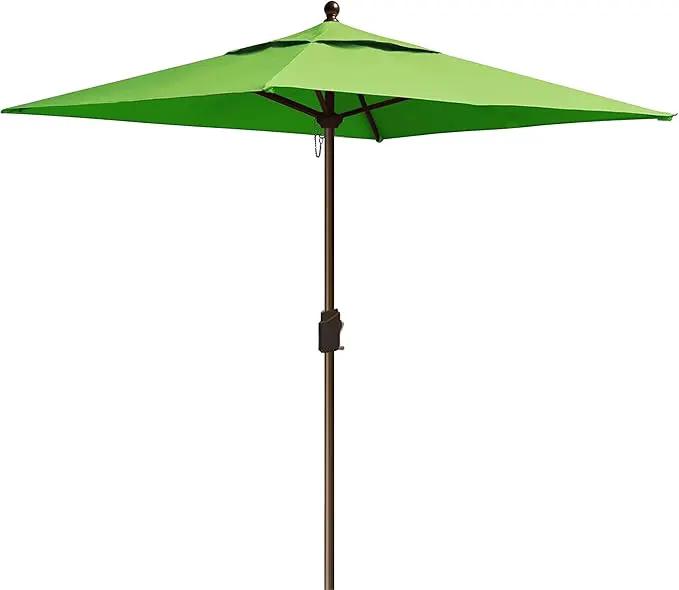 EliteShade USA 10-Year-Non-Fading 6x6Ft Square Market Umbrella Patio Outdoor Table Umbrella with Ventilation, Macaw Green by GreenHaven Gardens