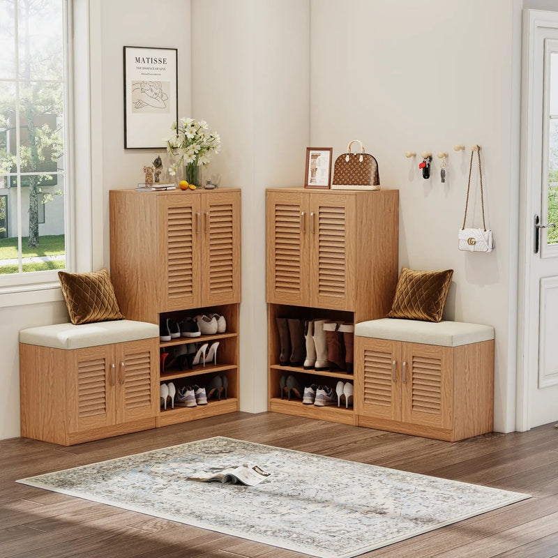 Multi Functional Shoe Storage Cabinet with Bench by HouseOfZazla