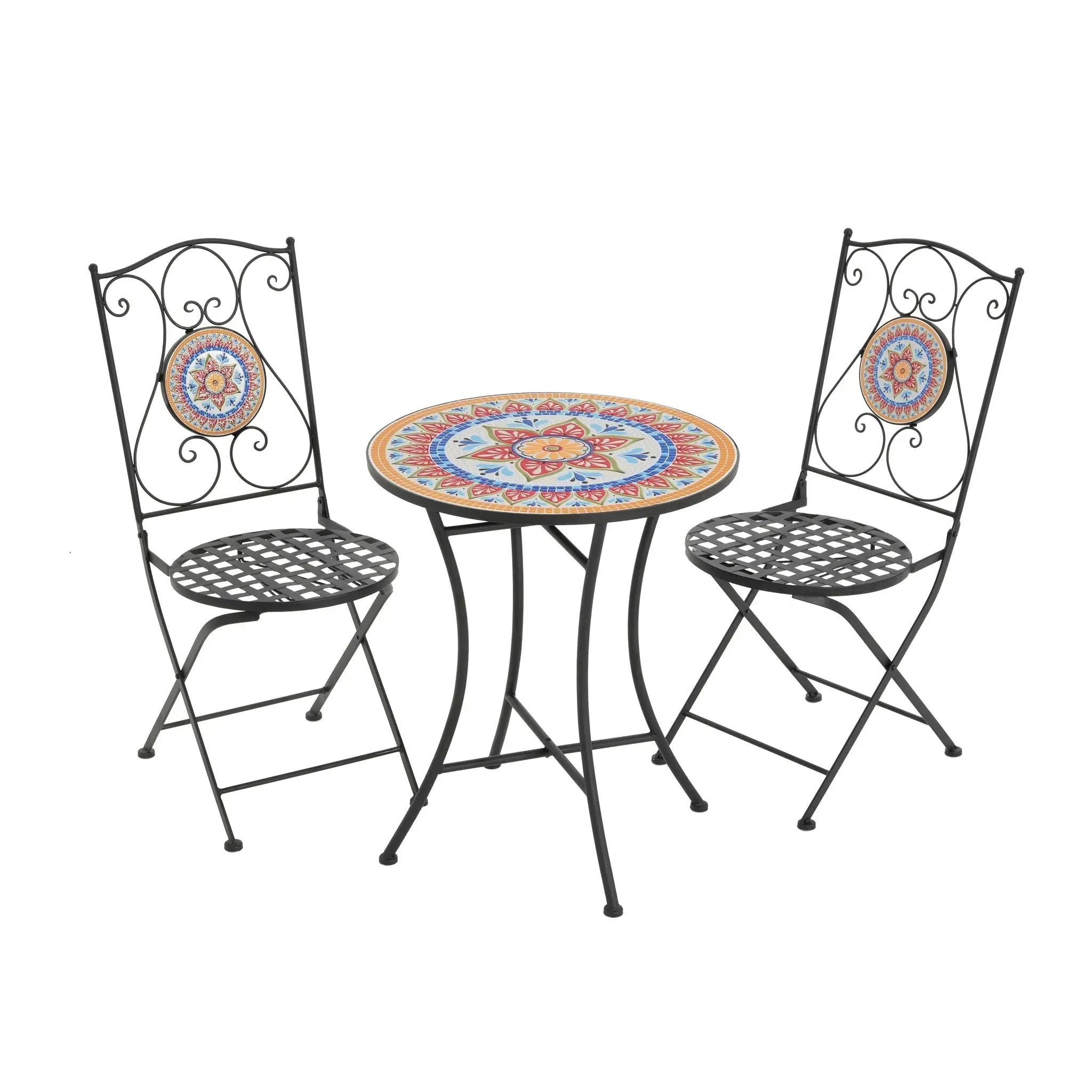 Lambert Outdoor Chat Set - Black / Red by HouseOfZazla