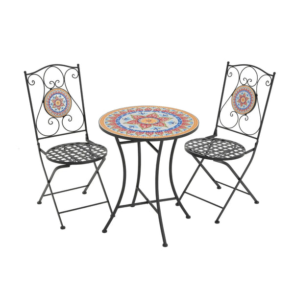 Lambert Outdoor Chat Set - Black / Red