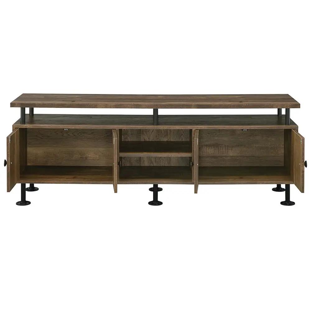 Ensata II - TV Stand - Rustic Oak & Black by Unique Piece Furniture
